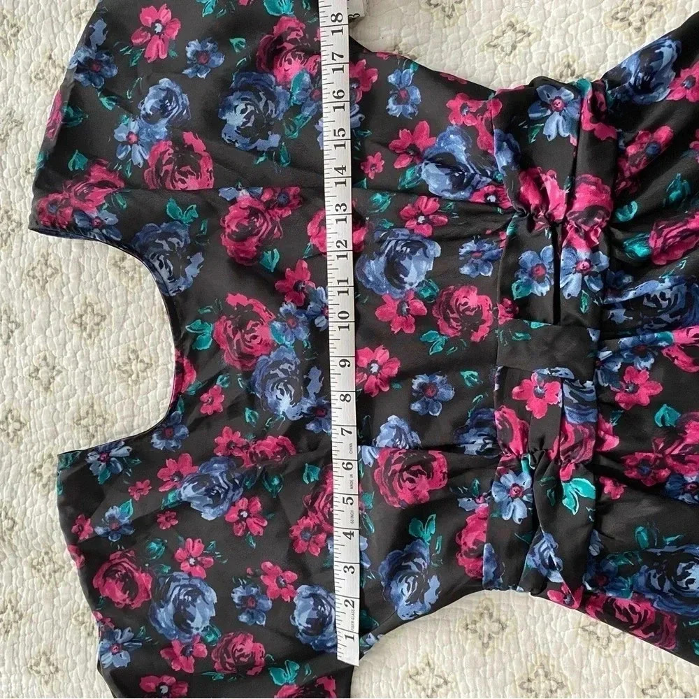 *EUC* Retro Xhiliration Low back Belted Flower A-line dress - Picture 6 of 6
